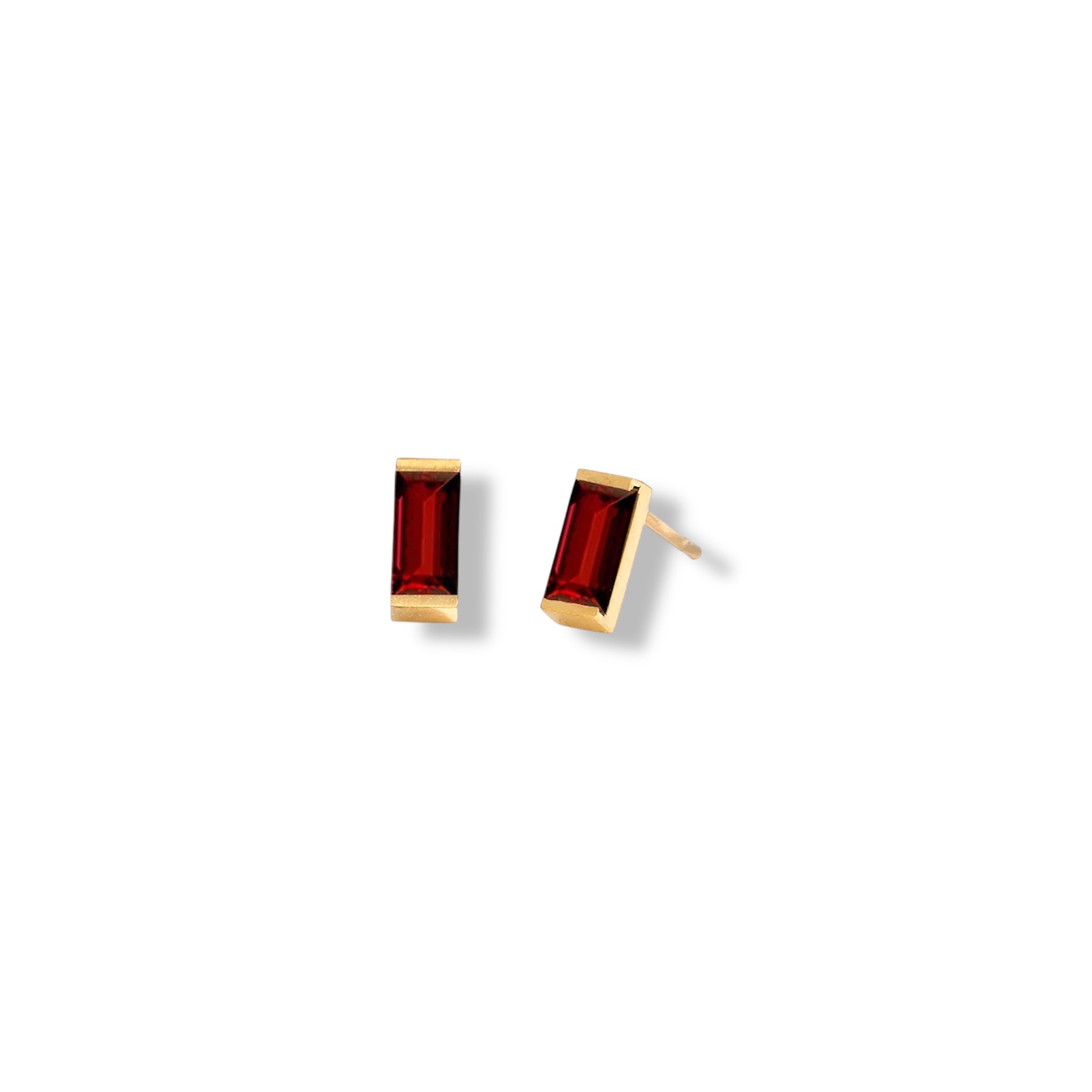 Dainty Baguette Birthstone
Earrings - Gold