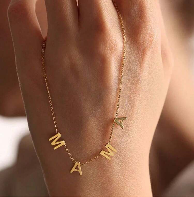Personalized Letter Choker -Gold