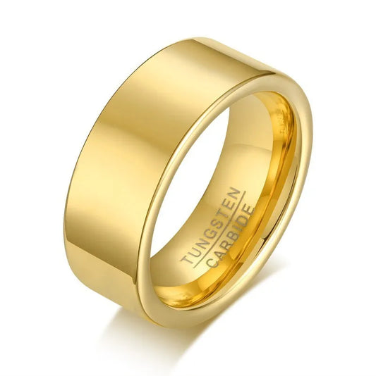 Rounded Ring 8MM - Gold Tungsten - BRAVAN Rounded Ring 8MM - Gold Tungsten  (Store description)