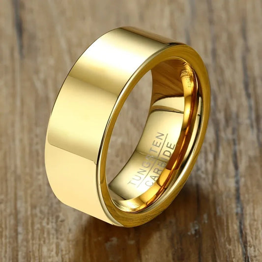 Rounded Ring 8MM - Gold Tungsten - BRAVAN Rounded Ring 8MM - Gold Tungsten  (Store description)