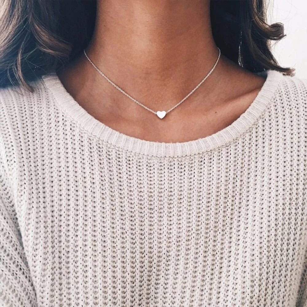 “Whisper of Love” Heart Choker - Gold