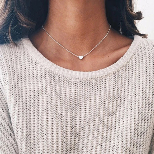 “Whisper of Love” Heart Choker - Gold