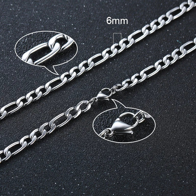 Figaro Necklace 5MM - Gold - BRAVAN Figaro Necklace 5MM - Gold  (Store description)