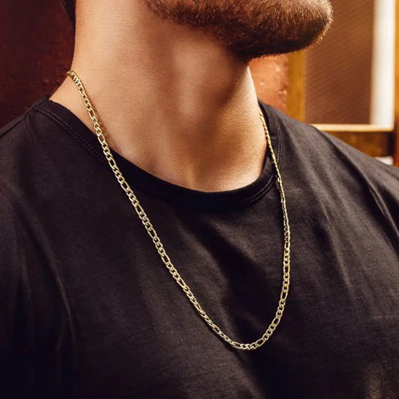 Figaro Necklace 5MM - Gold - BRAVAN Figaro Necklace 5MM - Gold  (Store description)