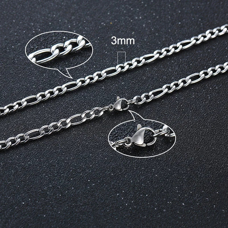 Figaro Necklace 5MM - Gold - BRAVAN Figaro Necklace 5MM - Gold  (Store description)