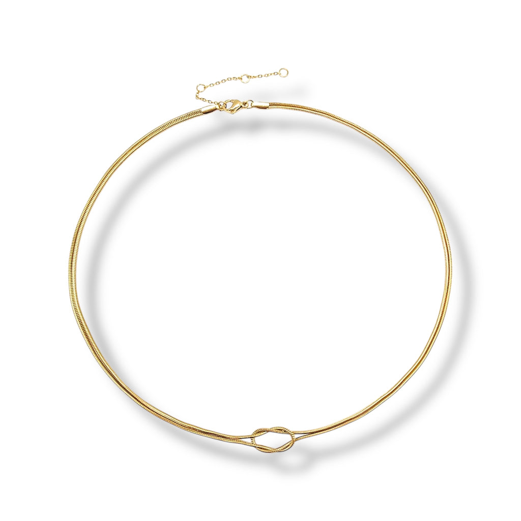Minimalist Knotted Necklace - 14k Gold