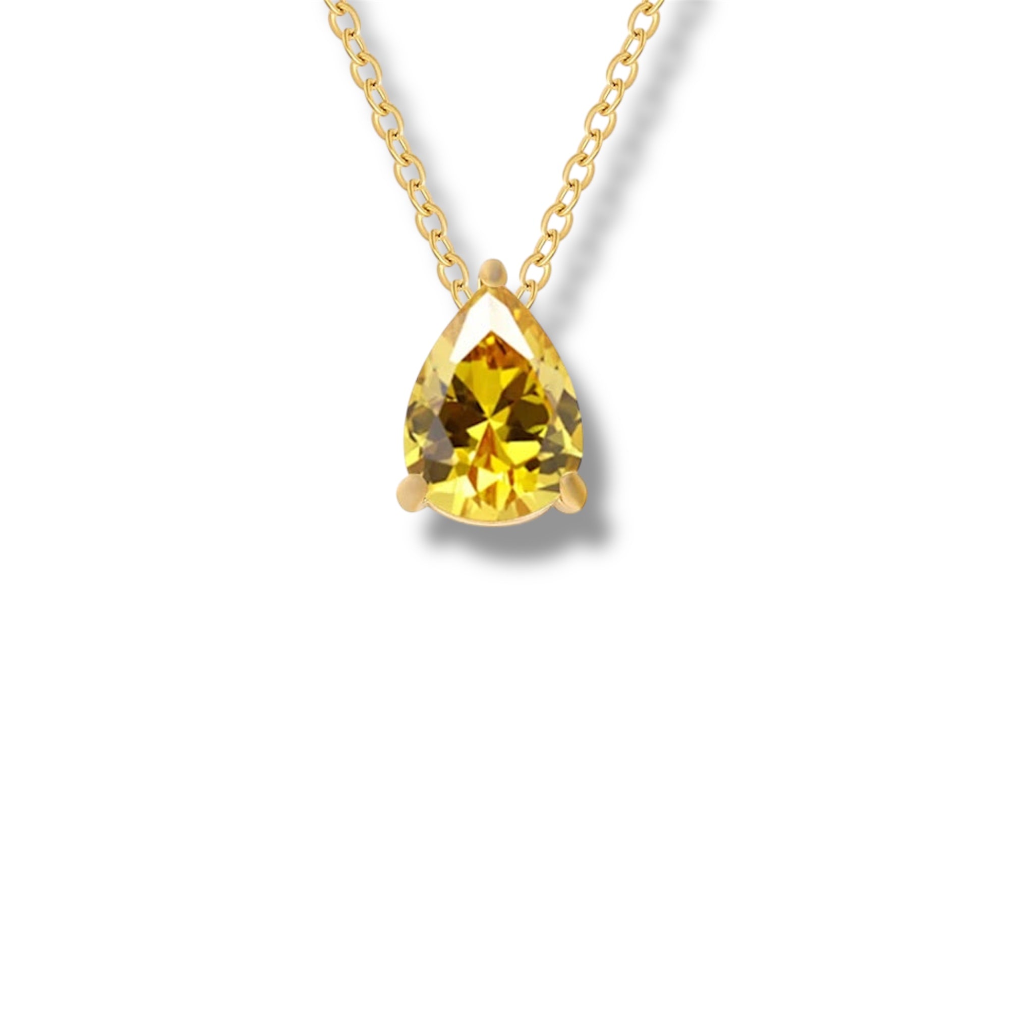 Dainty Teardrop Birthstone Necklace - Gold