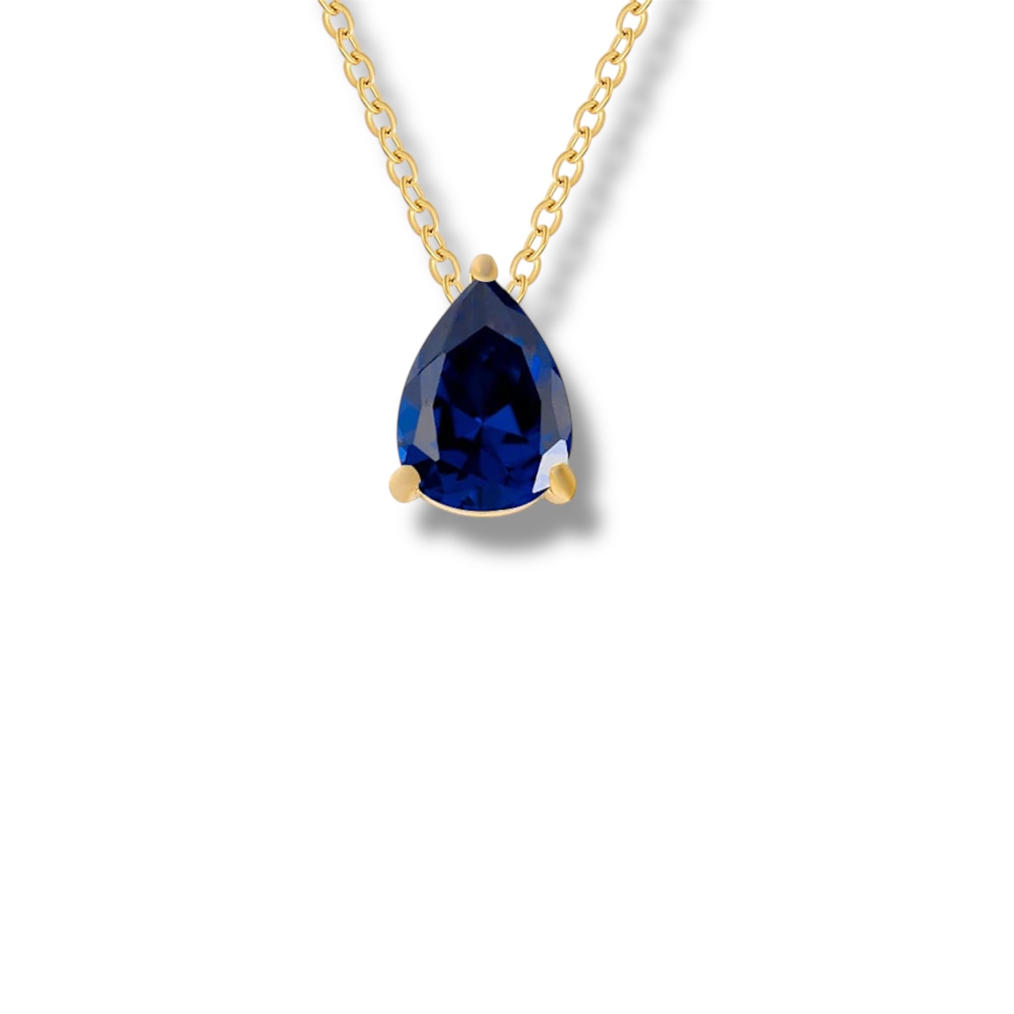 Dainty Teardrop Birthstone Necklace - Gold