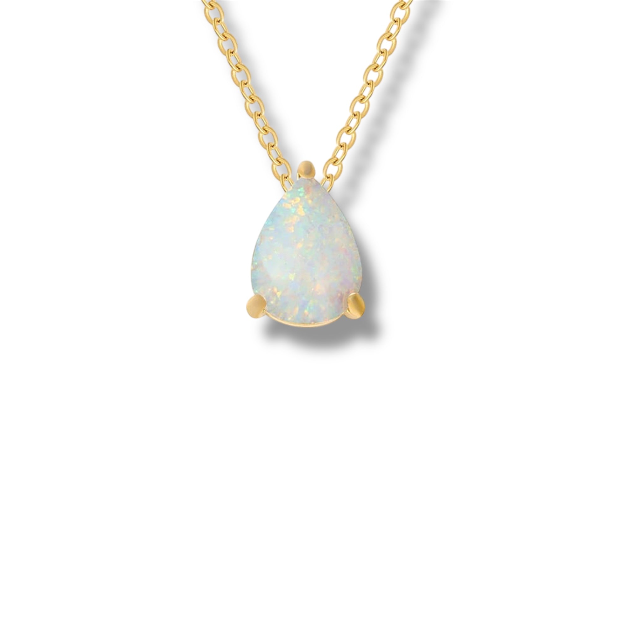 Dainty Teardrop Birthstone Necklace - Gold