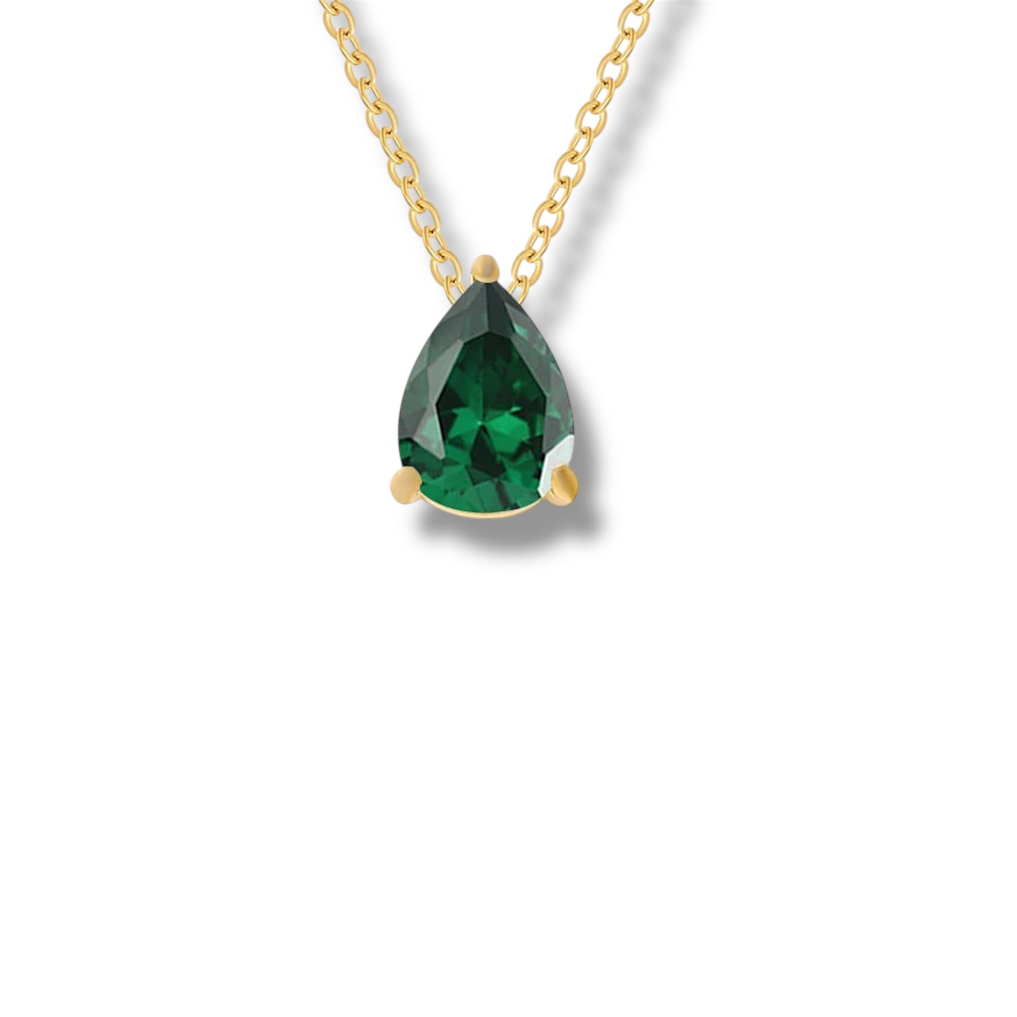 Dainty Teardrop Birthstone Necklace - Gold