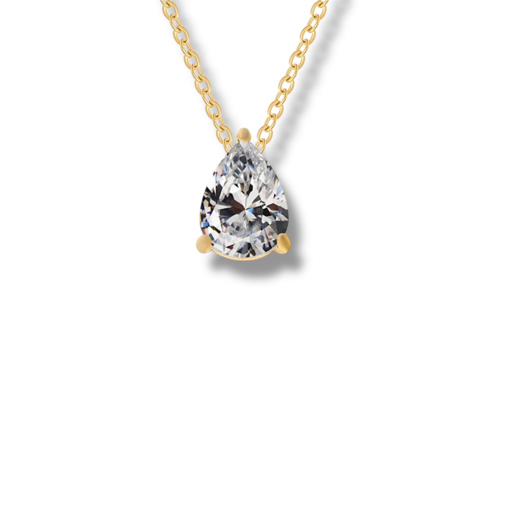 Dainty Teardrop Birthstone Necklace - Gold