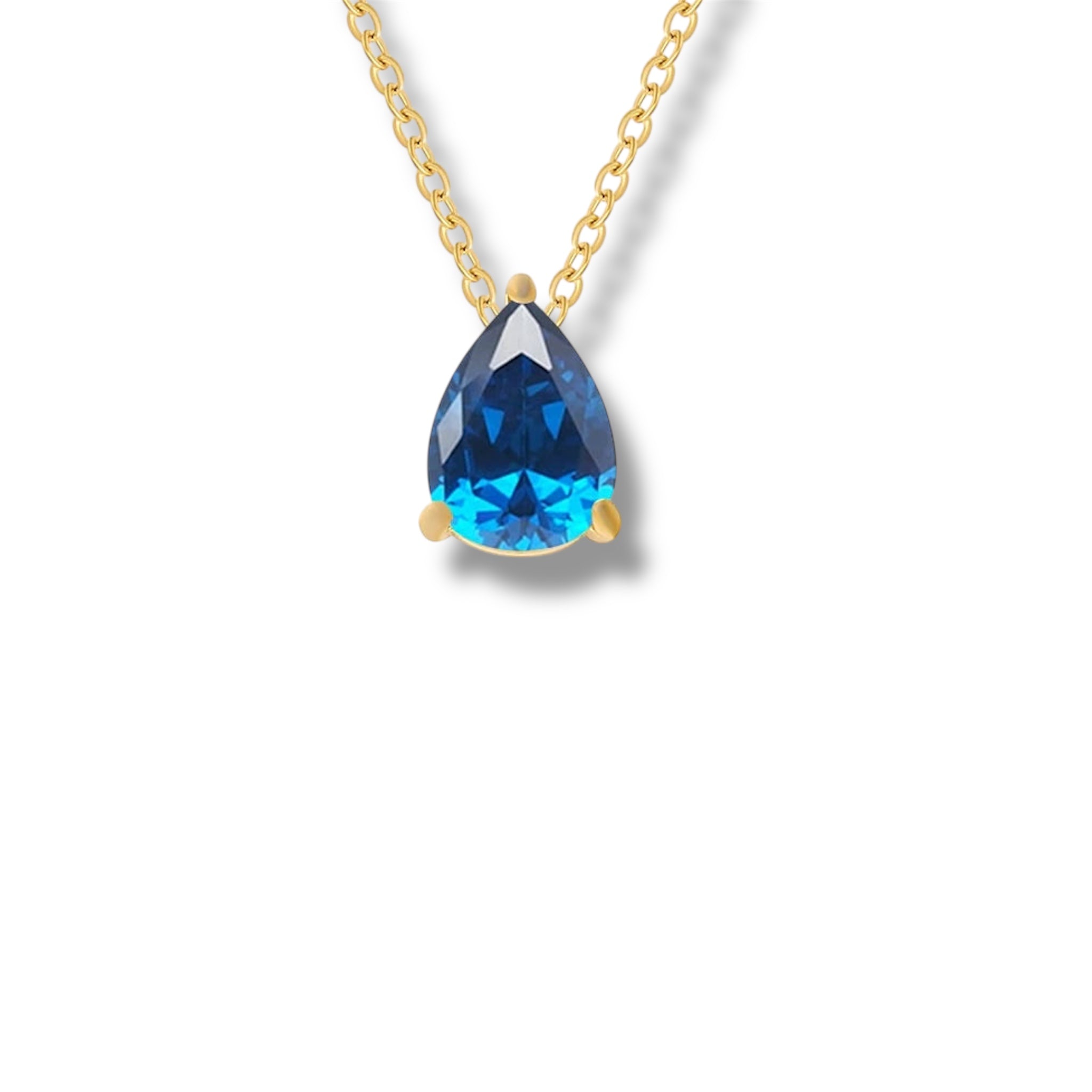 Dainty Teardrop Birthstone Necklace - Gold