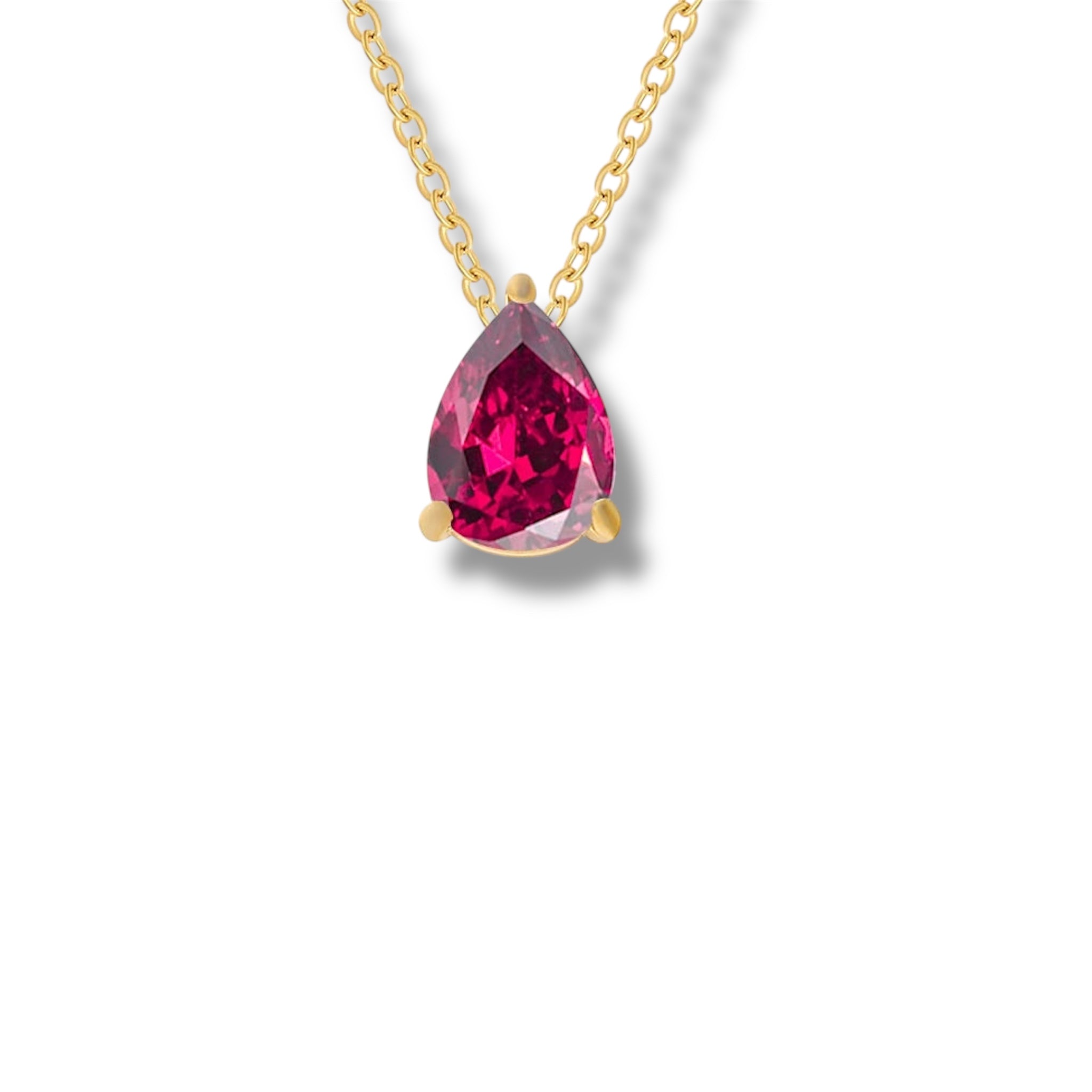 Dainty Teardrop Birthstone Necklace - Gold