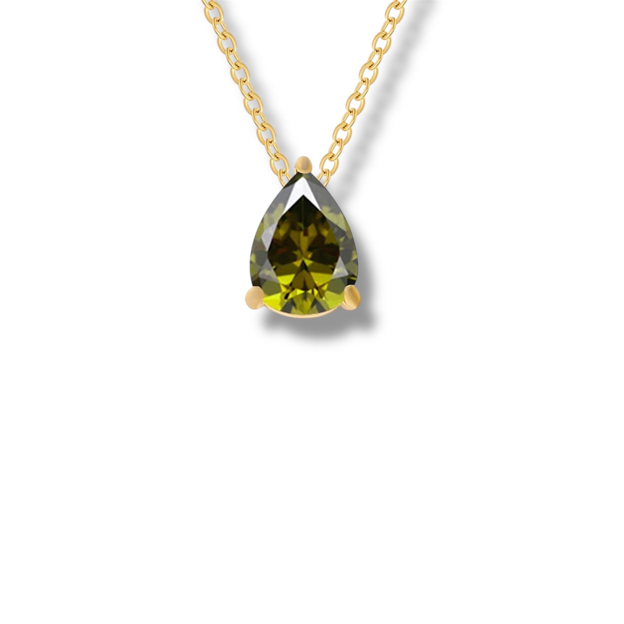 Dainty Teardrop Birthstone Necklace - Gold