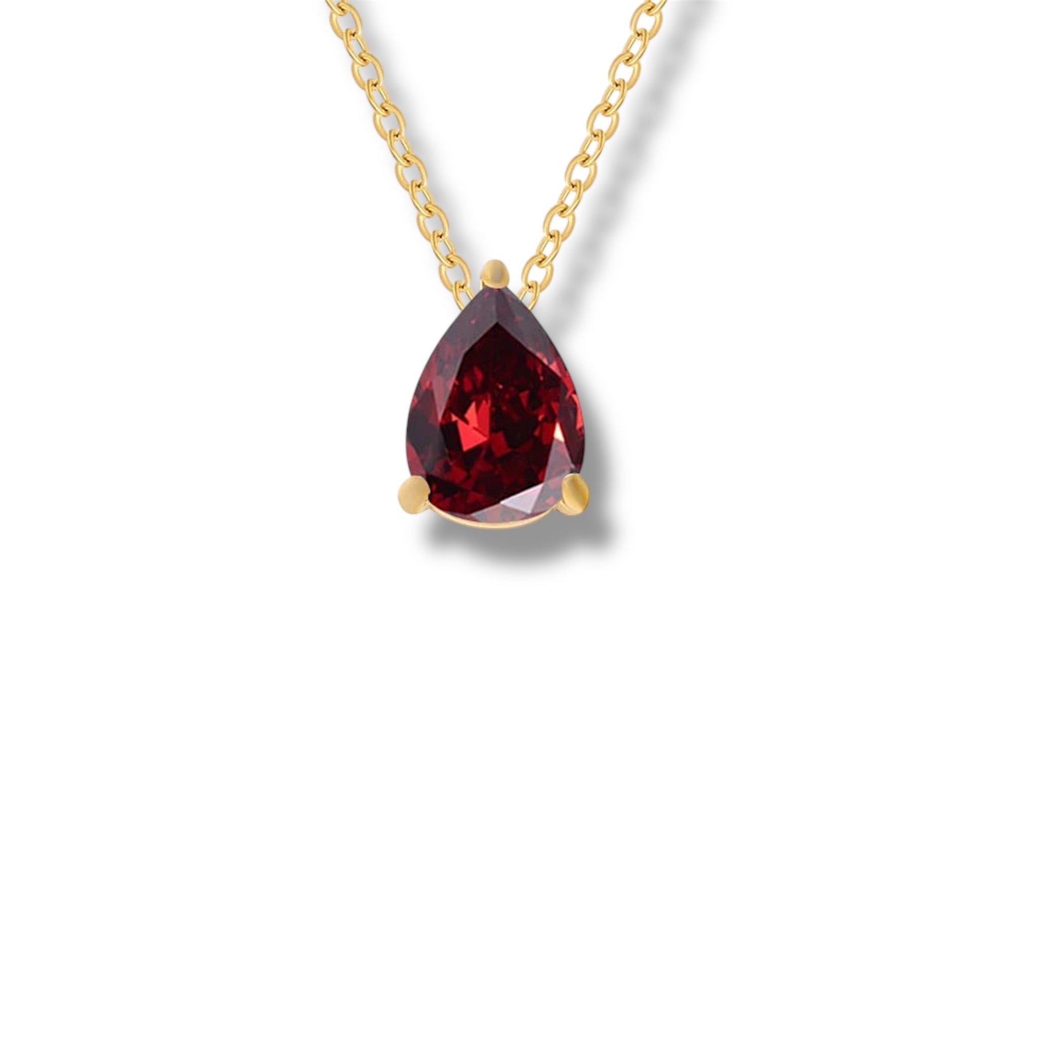 Dainty Teardrop Birthstone Necklace - Gold