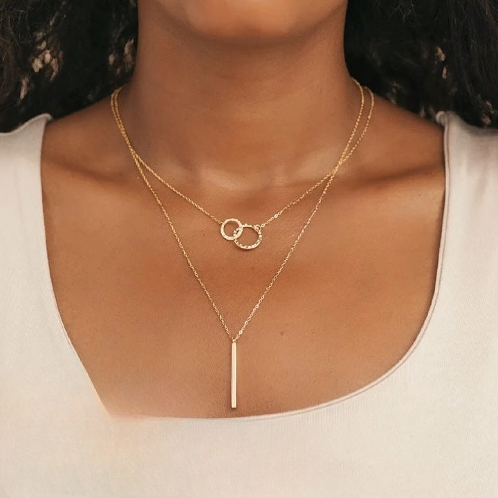Minimalist Layered Necklace - Gold