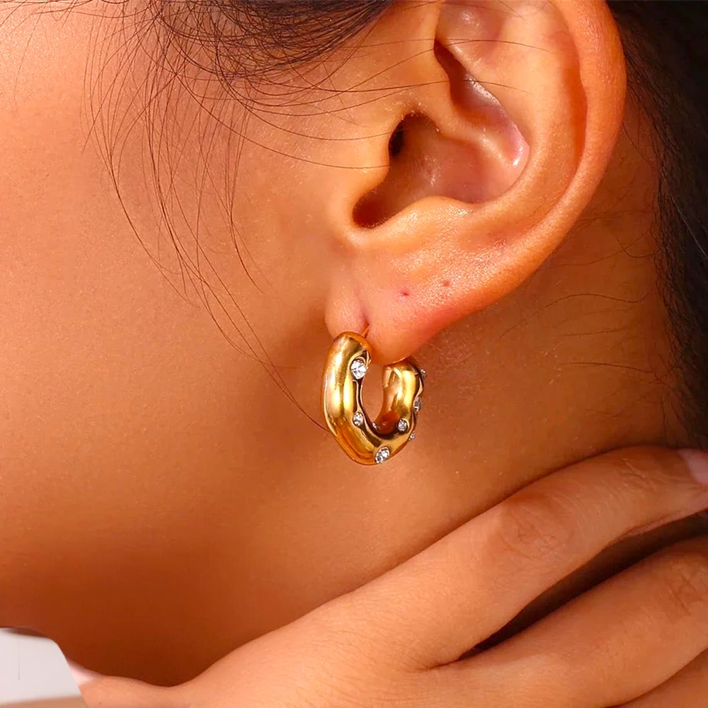 CC Hoop Earrings – Gold