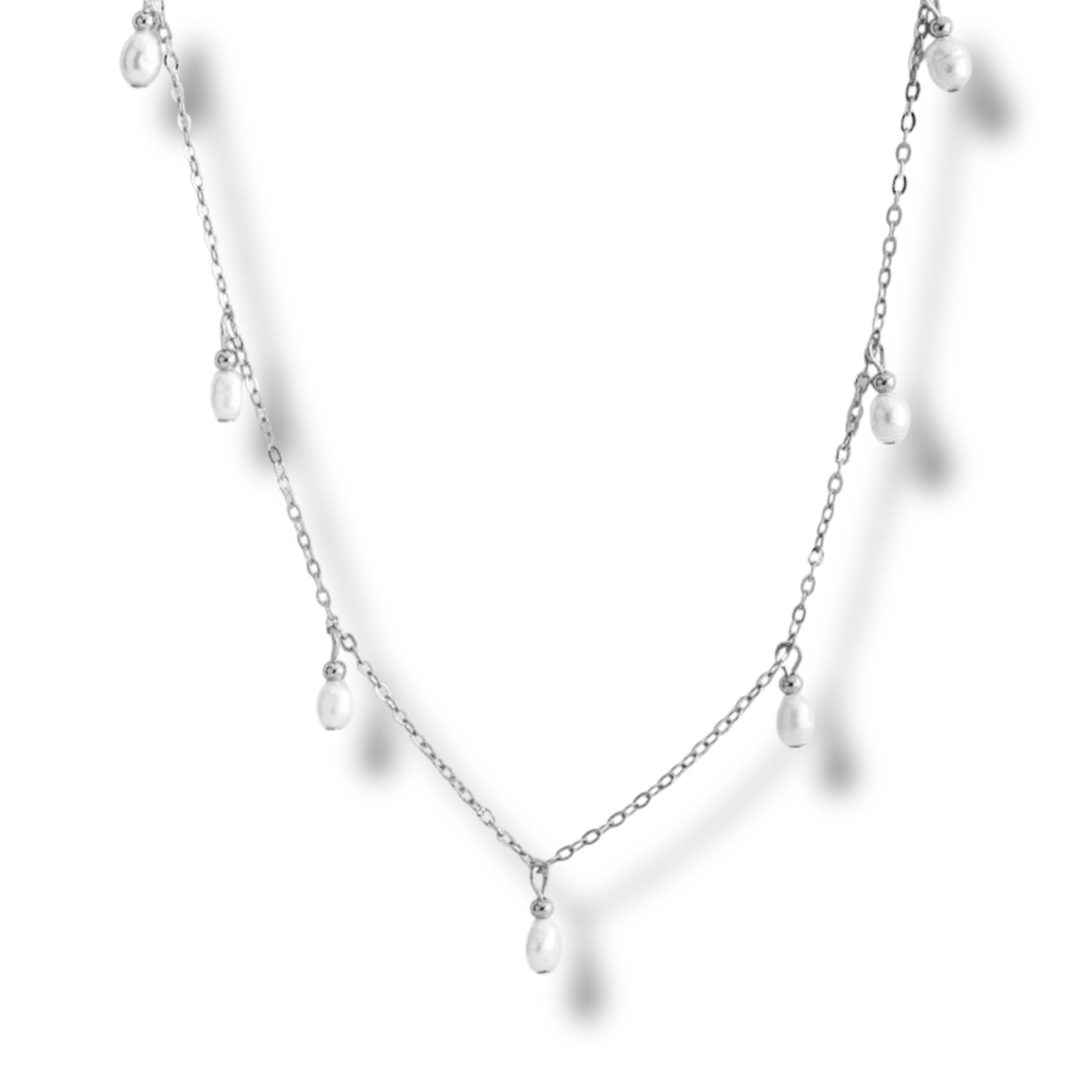 Clavicle Pearl Necklace - Gold