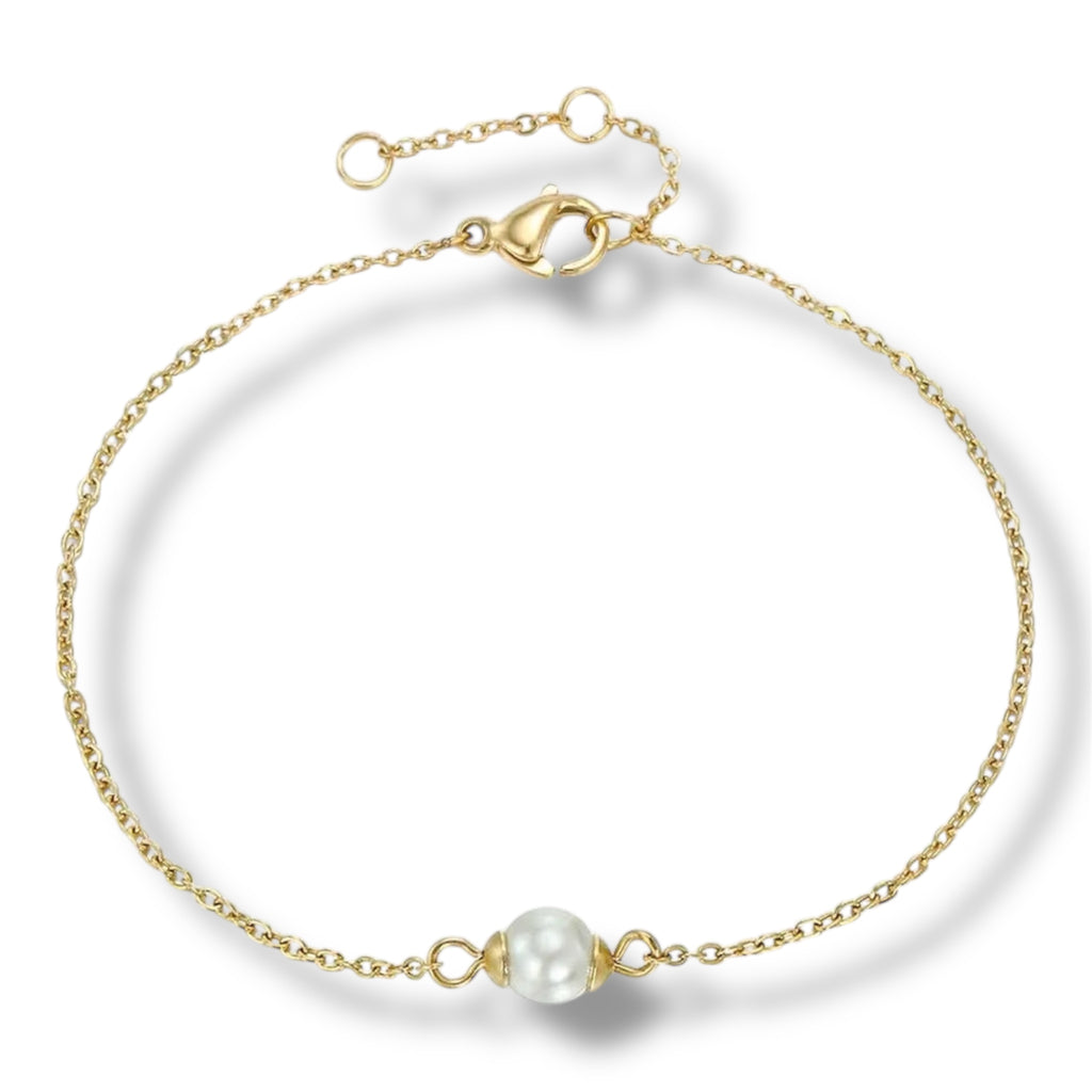 Single Pearl Bracelet - Gold