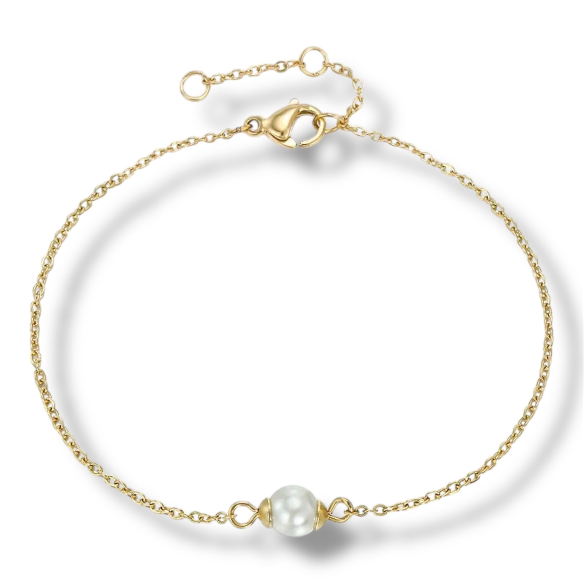 Single Pearl Bracelet - Gold