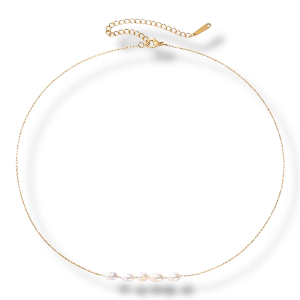 Minimalist Pearl Necklace - Gold