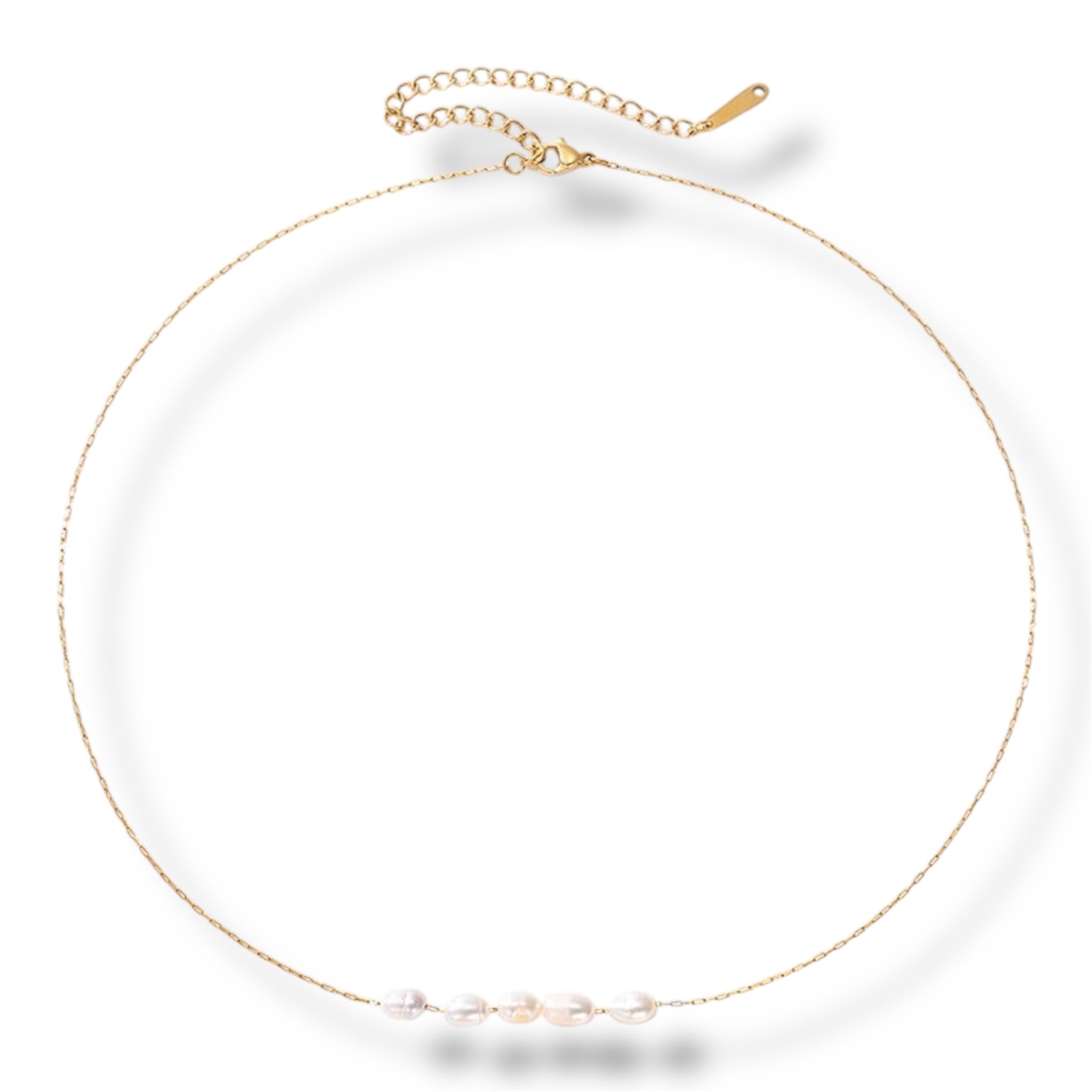 Minimalist Pearl Necklace - Gold