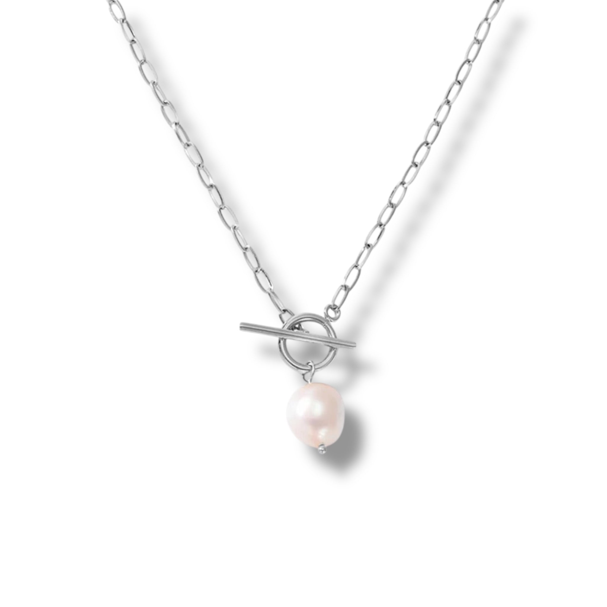 Freshwater Pearl Toggle Necklace - Gold