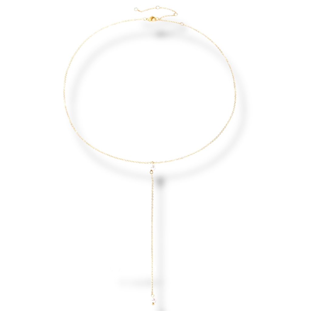 Dainty Pearl Necklace - Gold