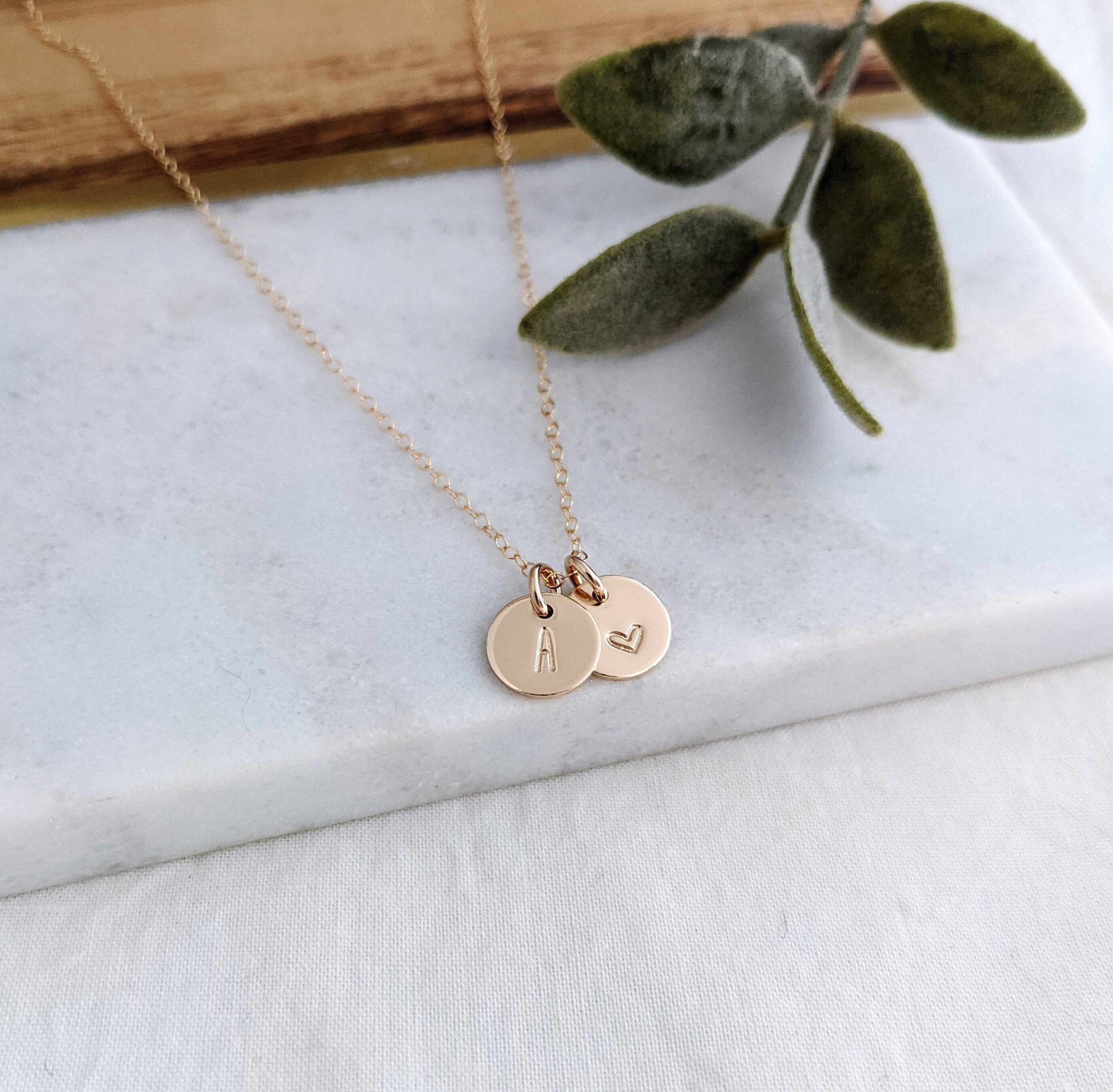 Engraved Initial Necklace - Gold