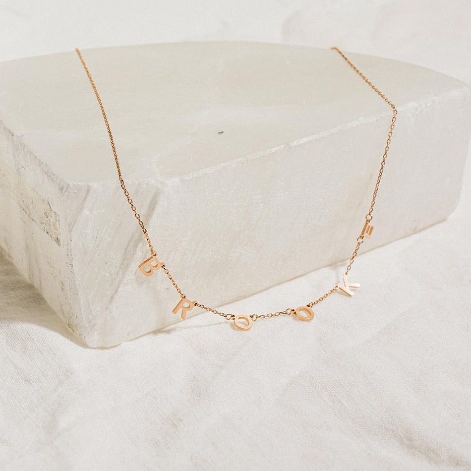 Personalized Letter Choker -Gold