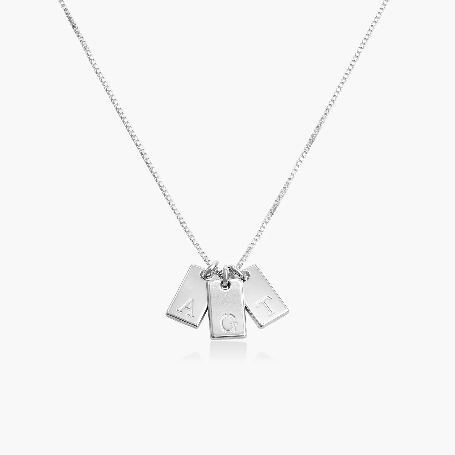 Engraved Initial Pendant Necklace - Gold