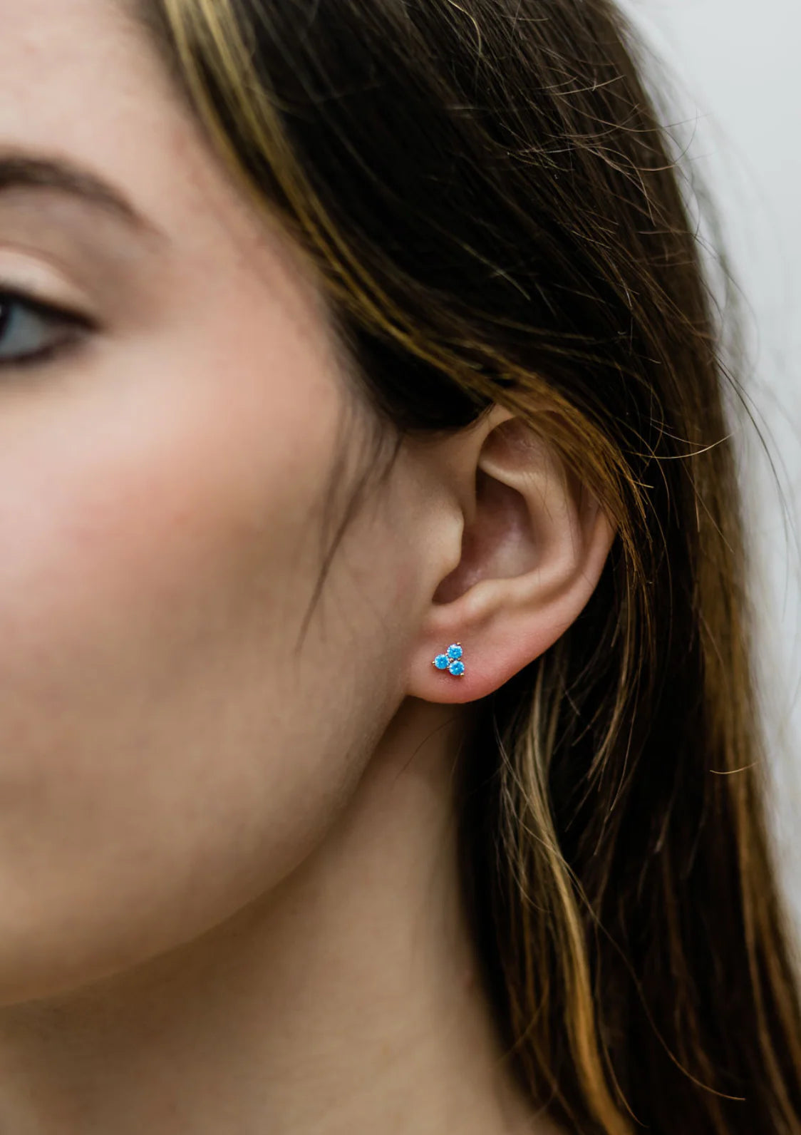 Dainty Birthstone Floral Earrings - Gold