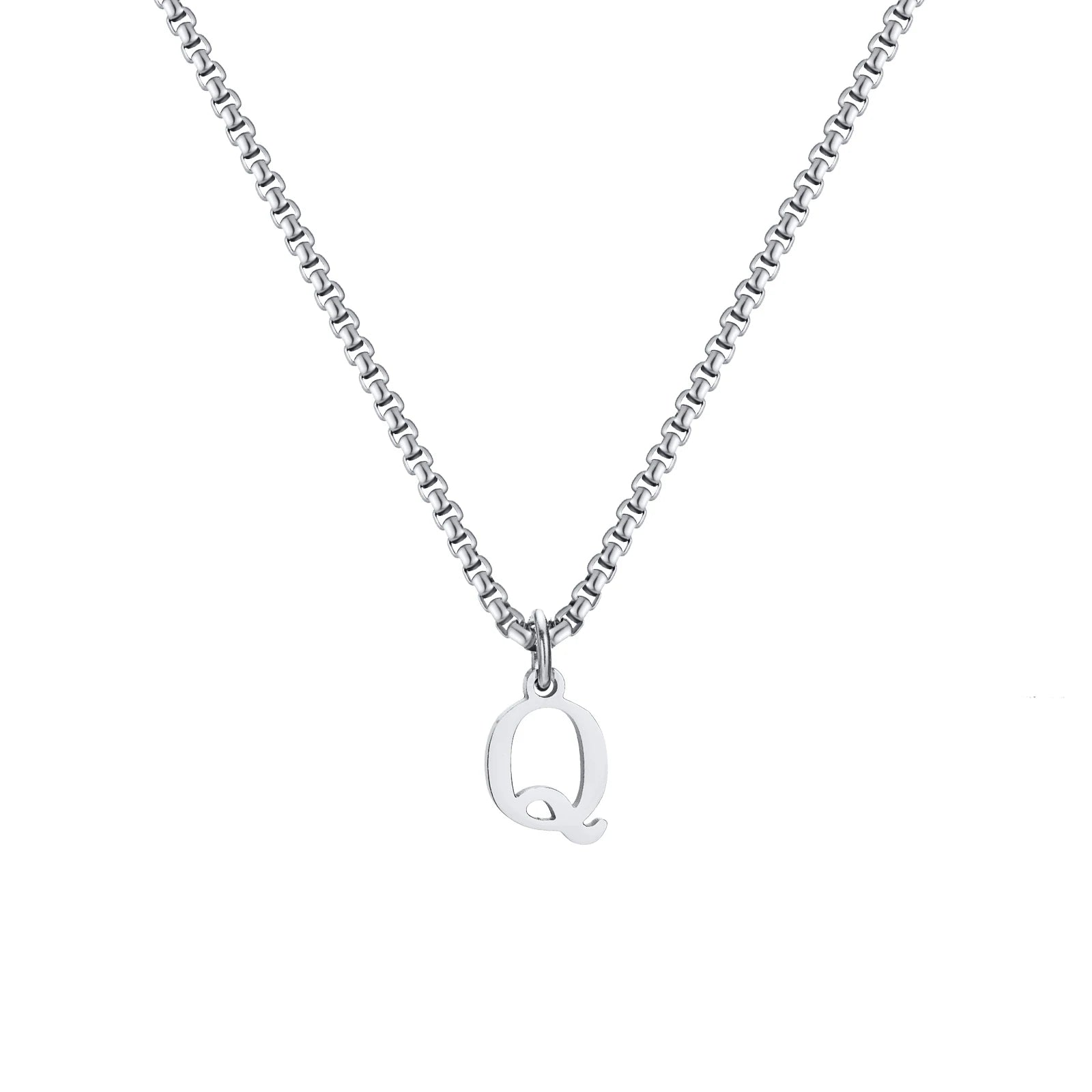 A-Z Letter Necklace - Silver - BRAVAN A-Z Letter Necklace - Silver  (Store description)