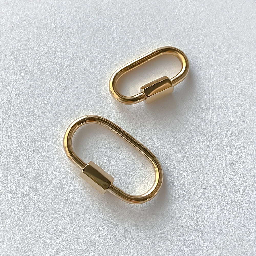 Carabiner Lock Pendant - Gold