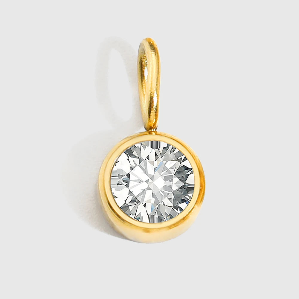 Round Birthstone Pendants - Gold