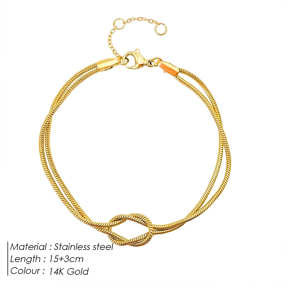 Minimalist Knotted Bracelet - Gold