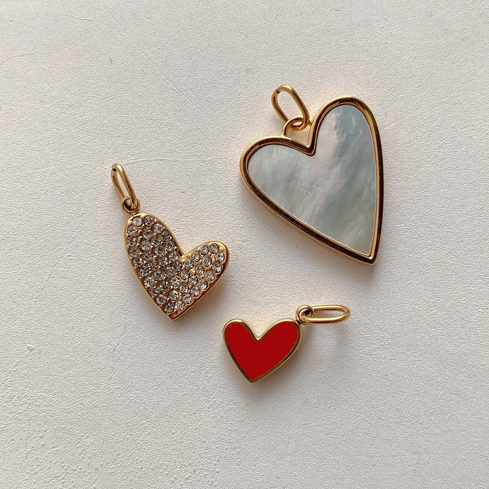 Elegant Heart Pendants - Gold