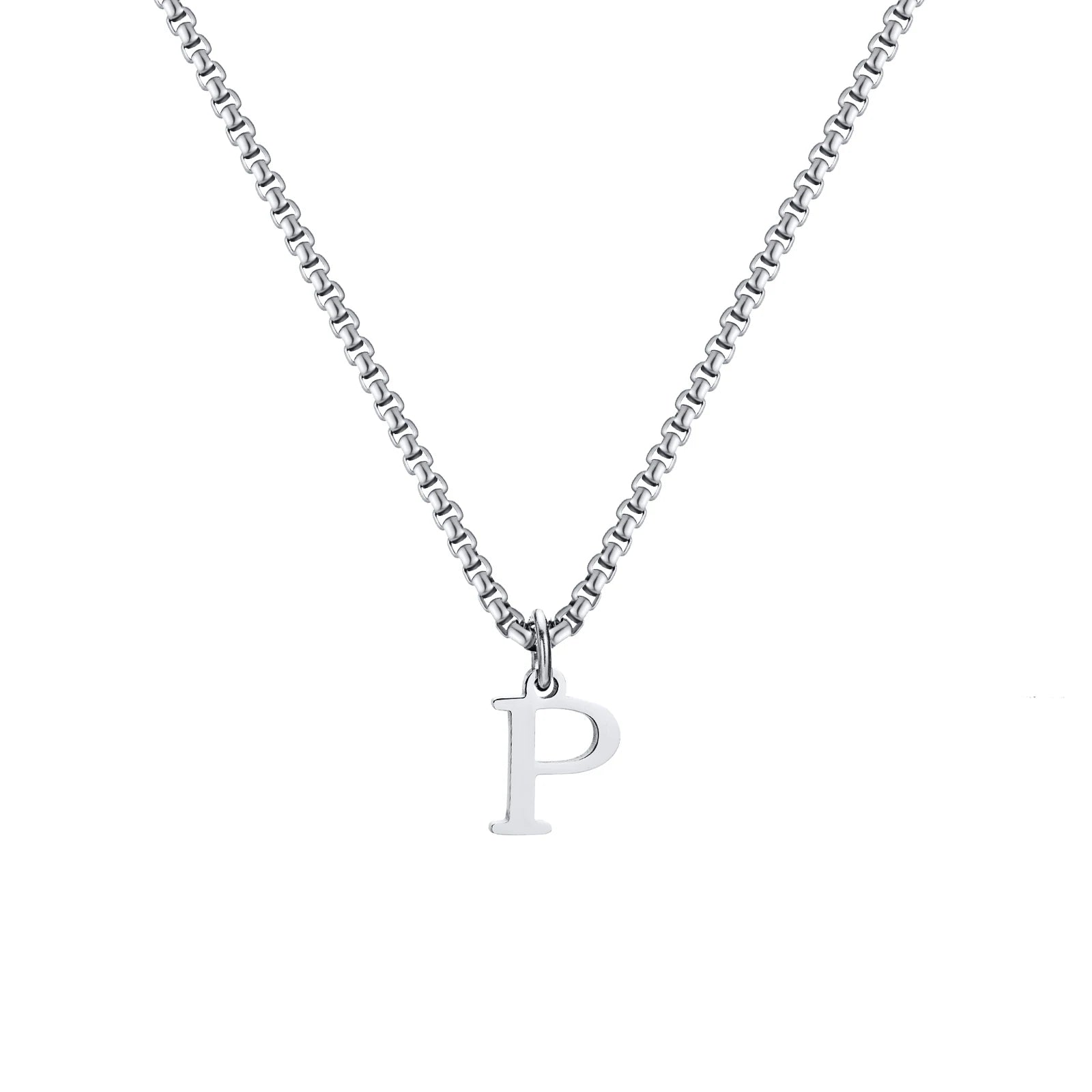 A-Z Letter Necklace - Silver - BRAVAN A-Z Letter Necklace - Silver  (Store description)
