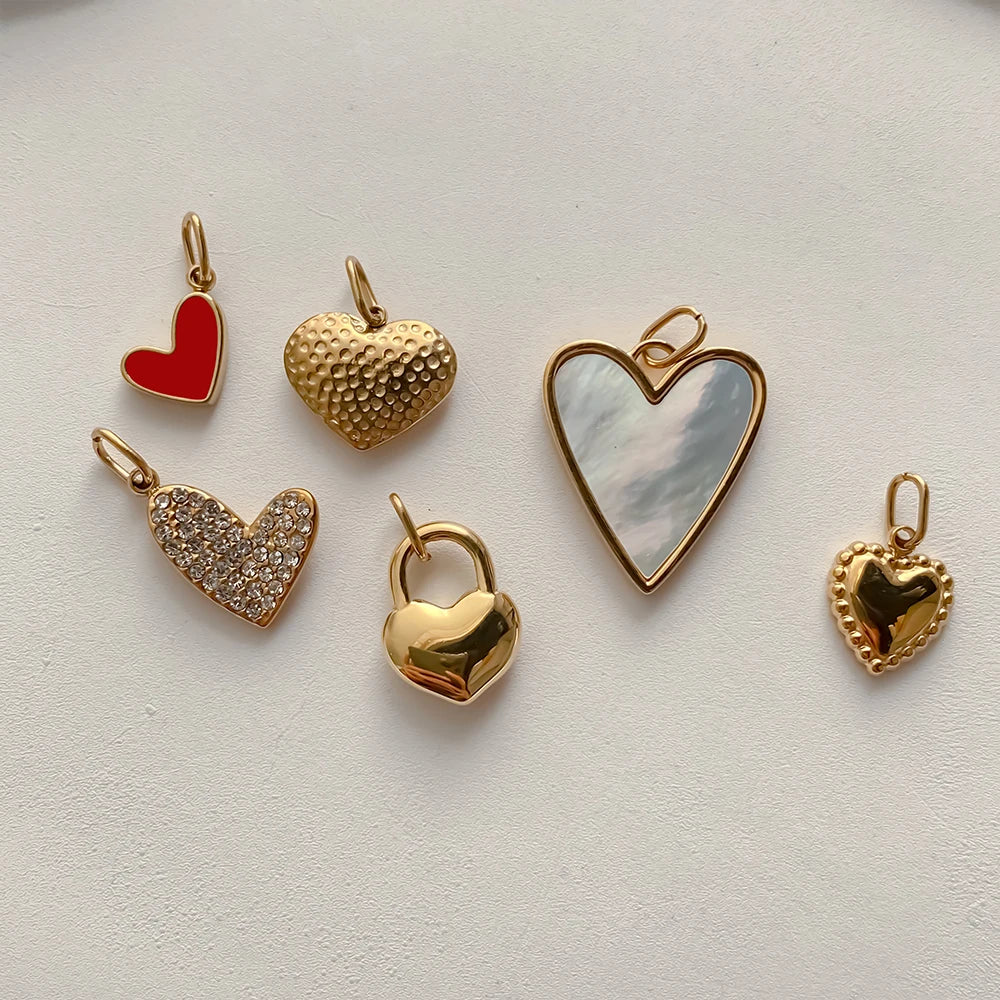 Elegant Heart Pendants - Gold
