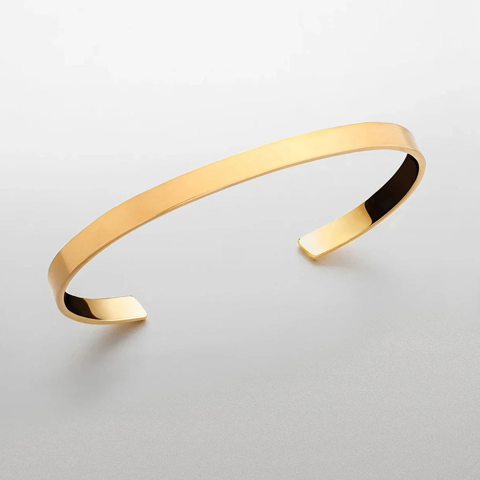 Light Cuff Bracelet 5MM - Gold - BRAVAN Light Cuff Bracelet 5MM - Gold  (Store description)