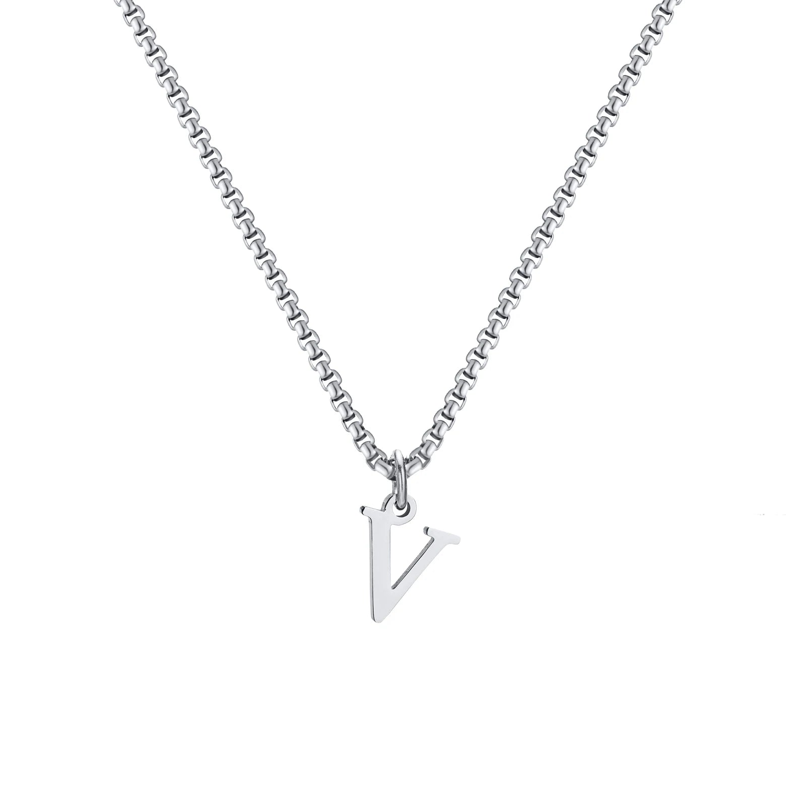 A-Z Letter Necklace - Silver - BRAVAN A-Z Letter Necklace - Silver  (Store description)