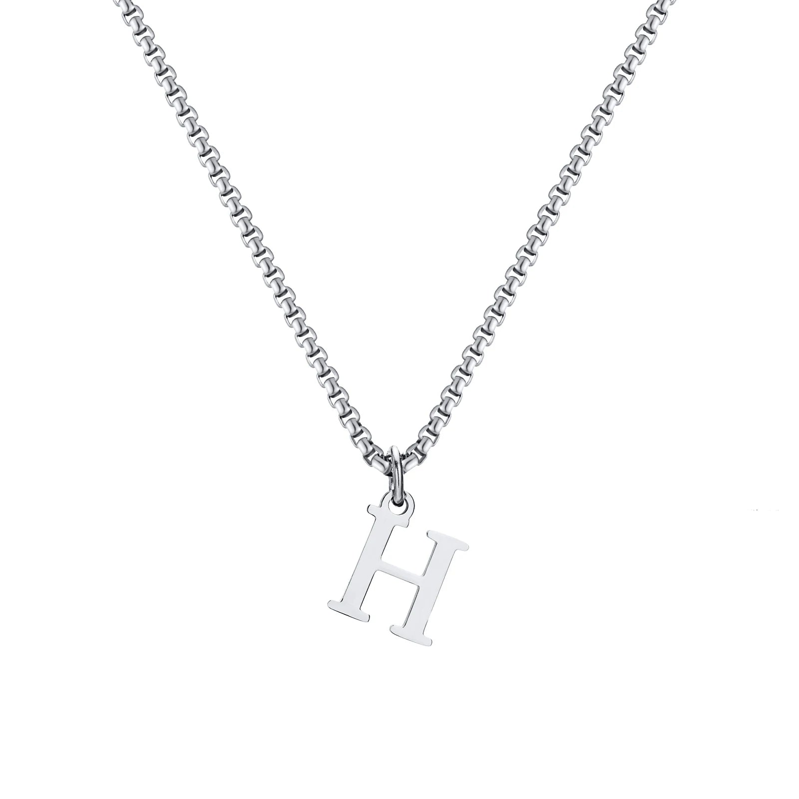 A-Z Letter Necklace - Silver - BRAVAN A-Z Letter Necklace - Silver  (Store description)
