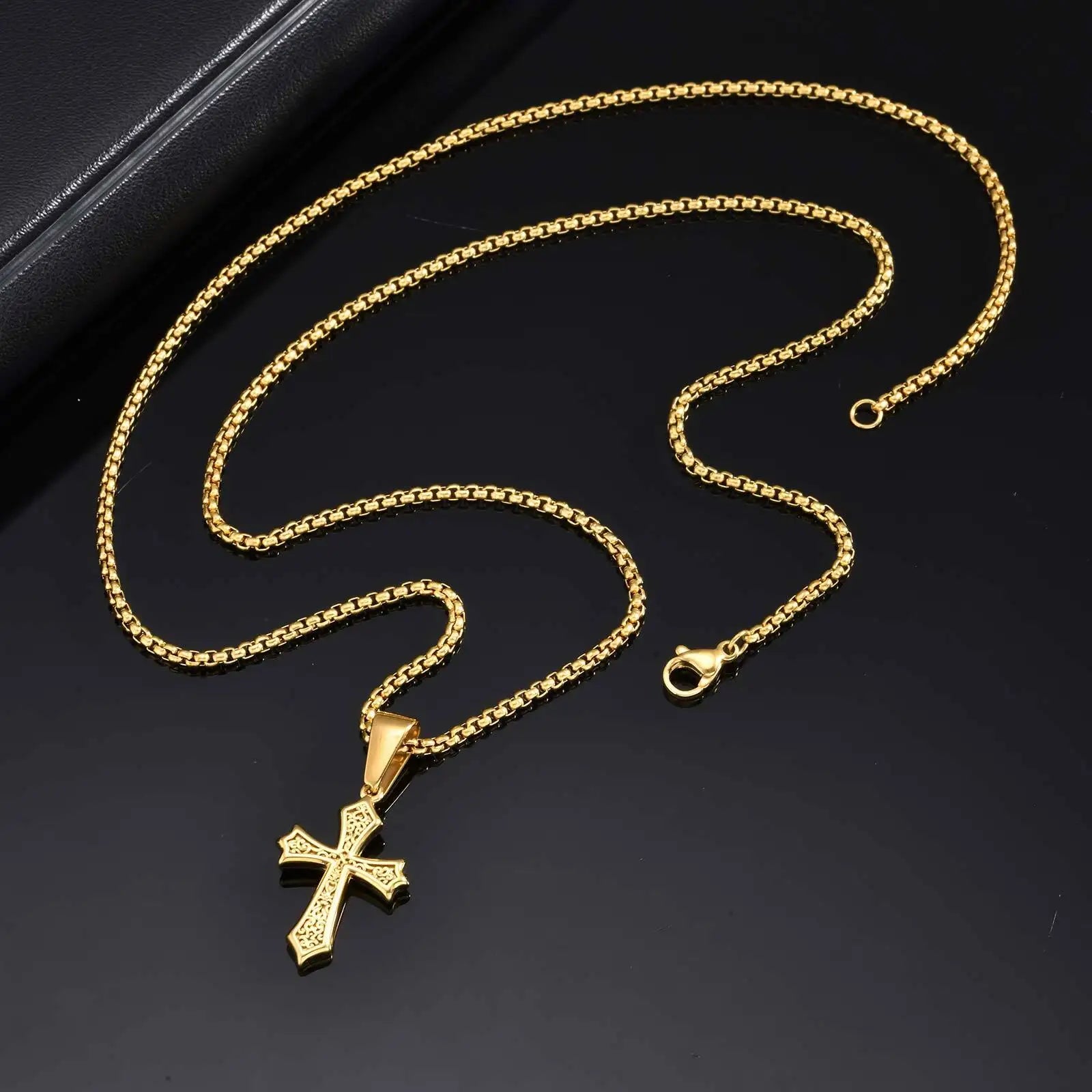 Cross Pendant Necklace - Gold - BRAVAN Cross Pendant Necklace - Gold  (Store description)