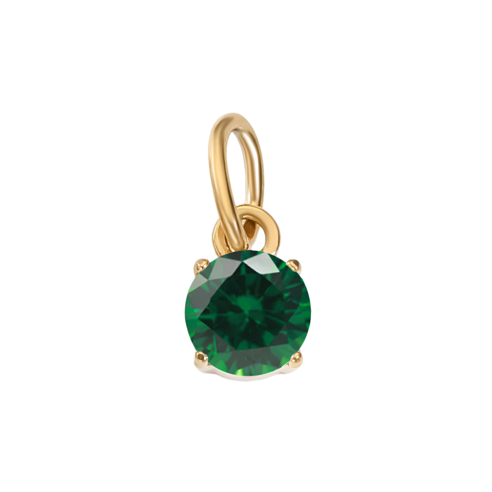 Circle Birthstone Pendant - Gold