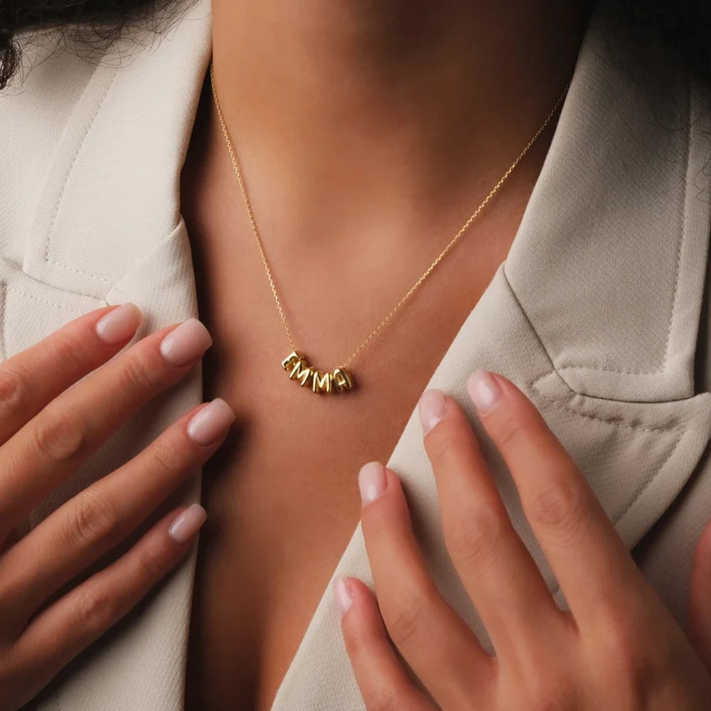Bubble Name Necklace - Gold