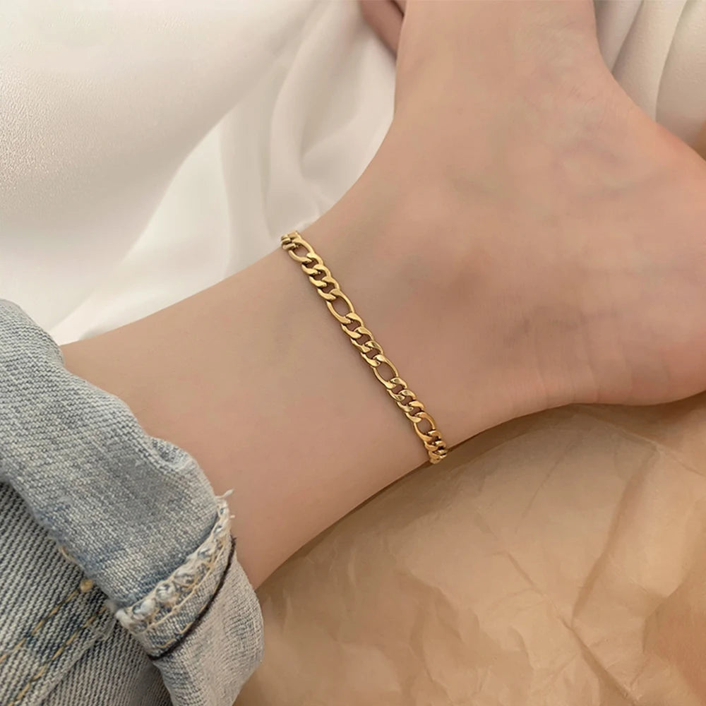 Franco Link Anklet - Gold