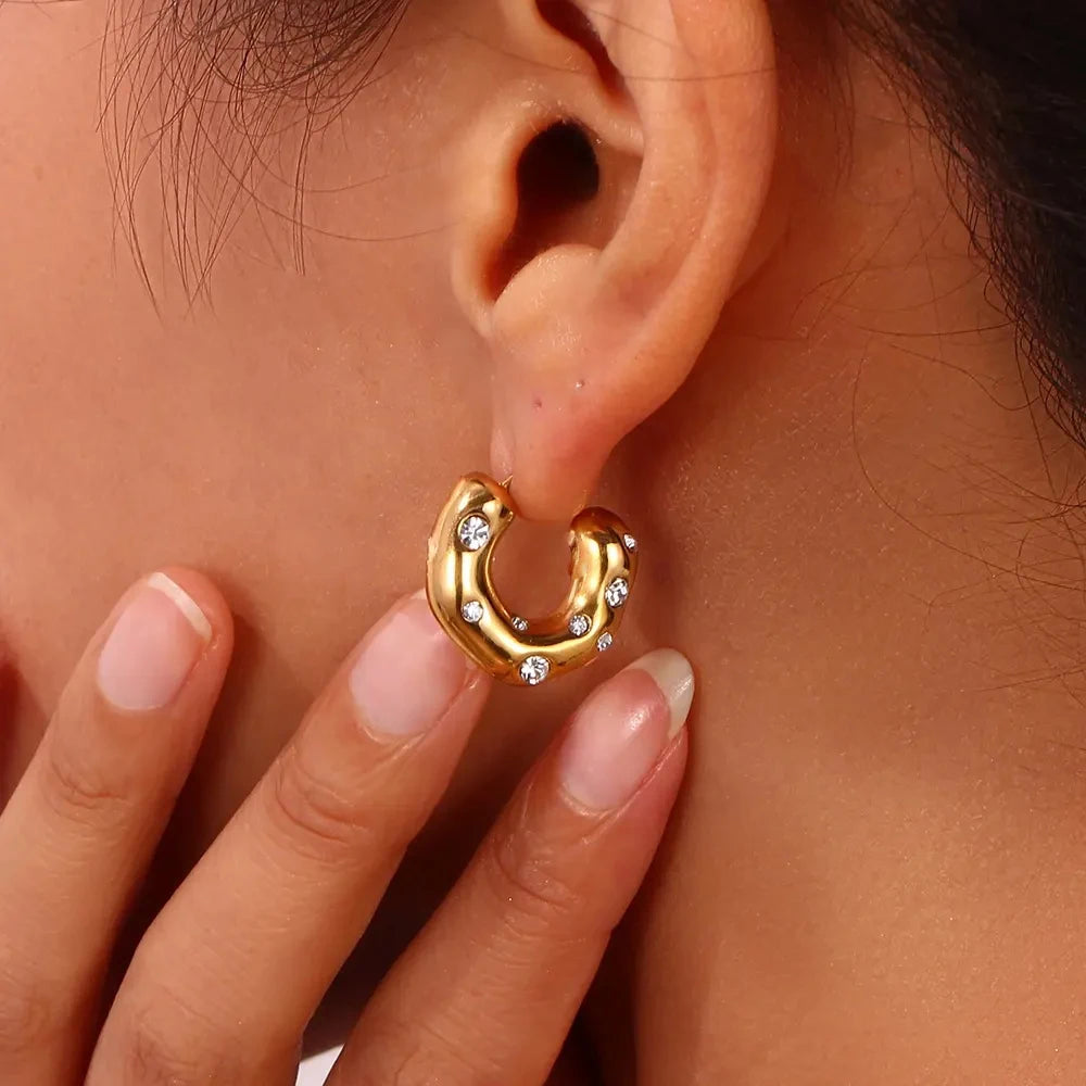 CC Hoop Earrings – Gold