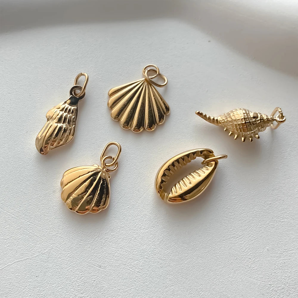 Ocean-Inspired Charm Pendants – Gold