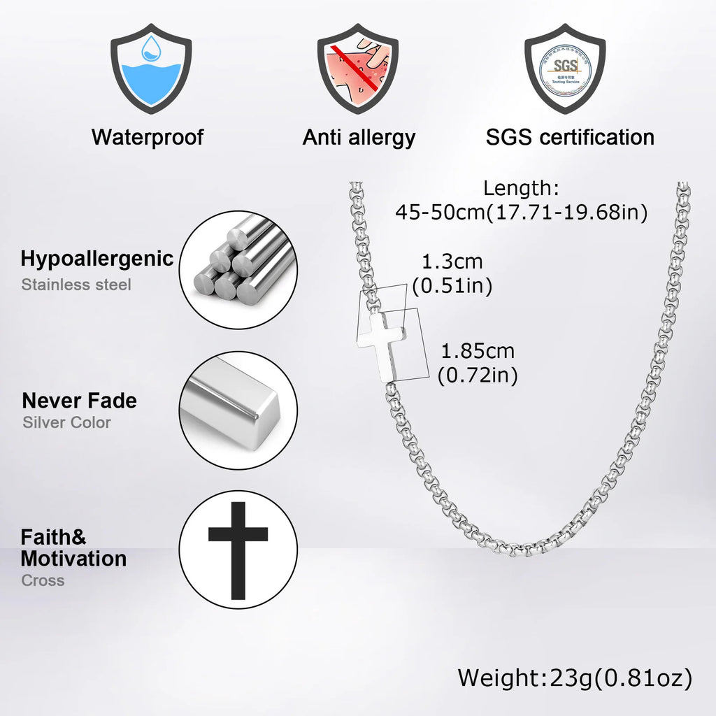 Cross Necklace - Silver - BRAVAN Cross Necklace - Silver | Waterproof Men’s Jewelry – BRAVANA  (Store description)
