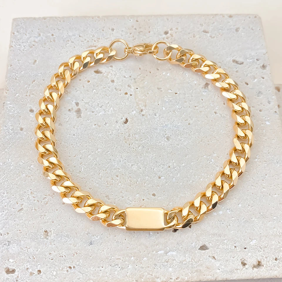 Cuban Bracelet 7MM - Gold